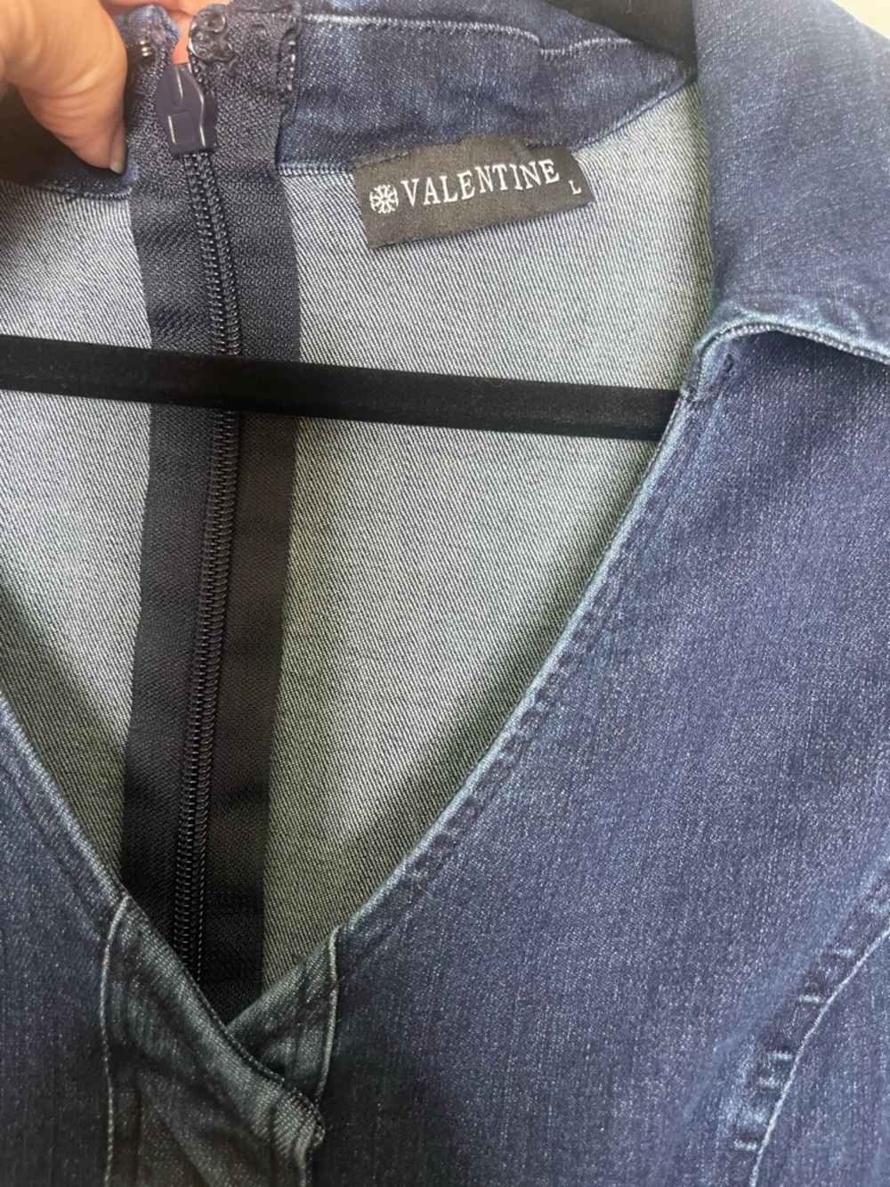 Indigo Denim Maxi Dress w/ Gold Buttons | Tailored Fit | Chic Luxe - Picture 2 of 16